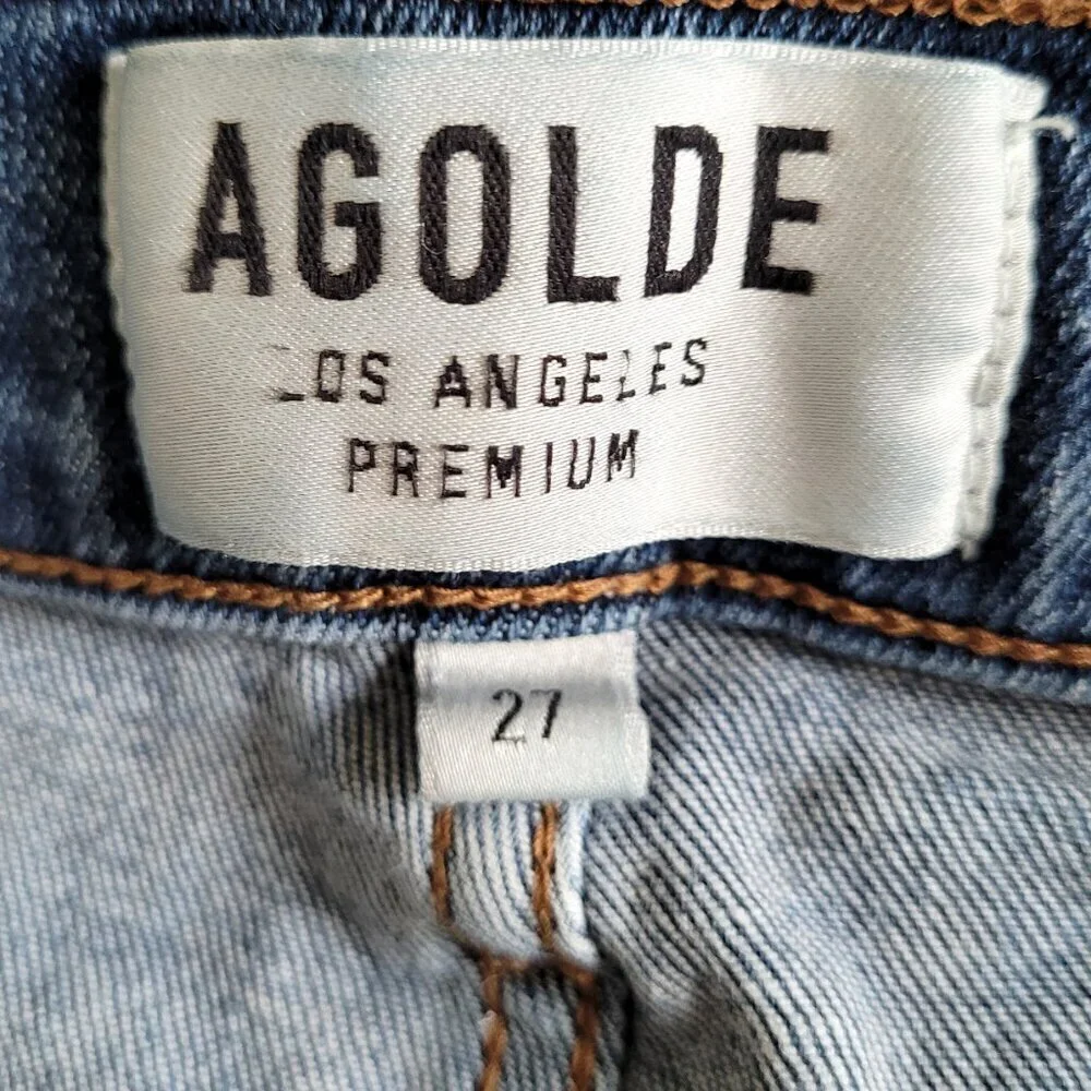 AGOLDE Sophie Distressed High Rise Crop Skinny Jeans